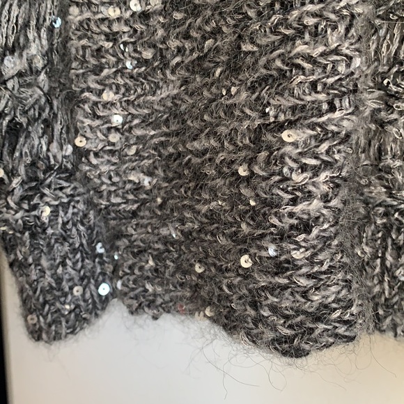 Charcoal sequin cropped Express brand cardigan size xs - Picture 4 of 5